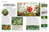 a spread about novel plants and techniques with the text "gardens revive and thrive in 2025!"