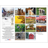 the back cover of the 2026 Country calendar showing all of the interior images
