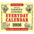 The cover image for The Old Farmer's Almanac Everyday Calendar 2026 featuring iconic Almanac Yellow background and Robert B Thomas and Ben Franklin portraits 