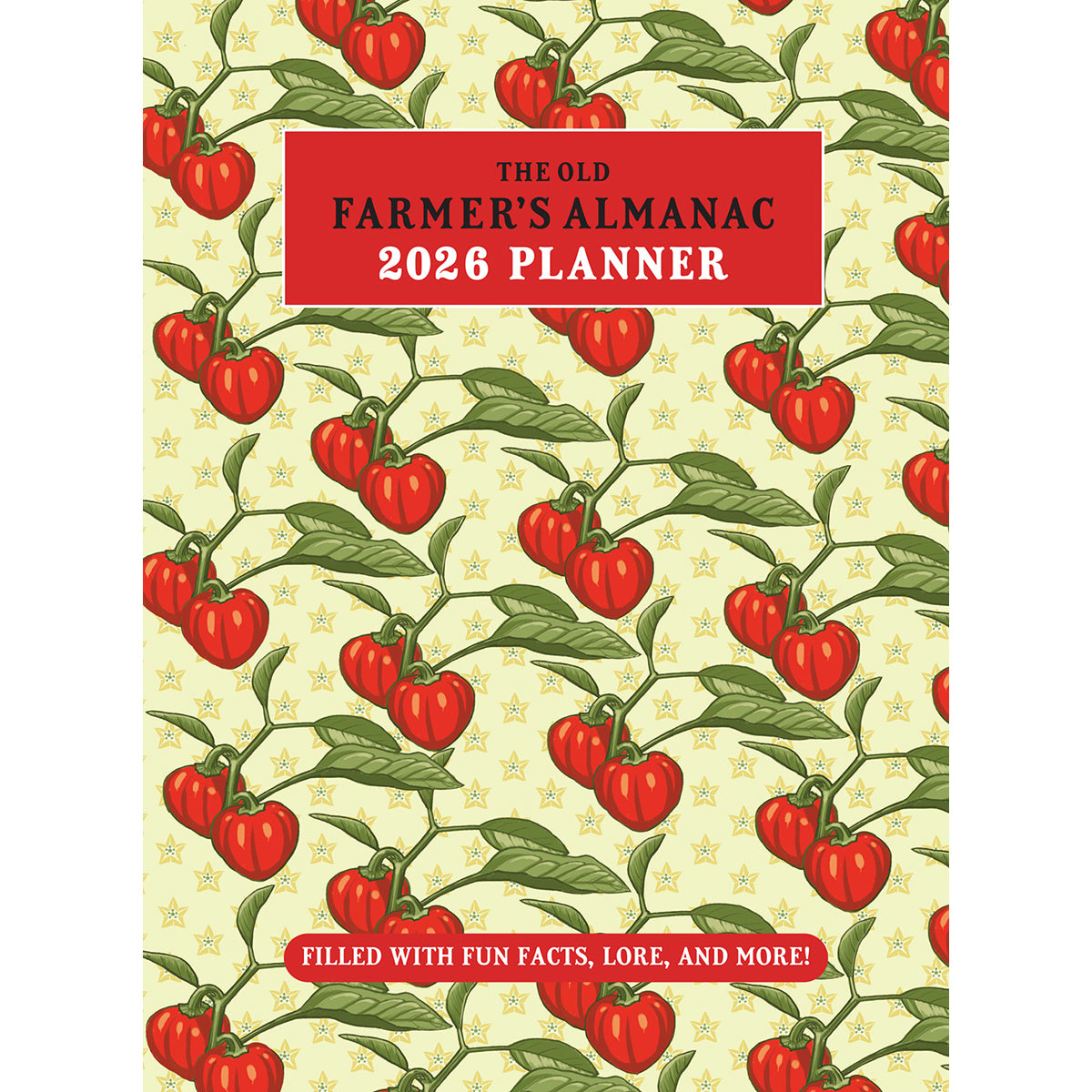 close up of the 2026 planner cover art featuring illustrations of tomatoes on the vine against a light yellow background