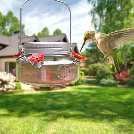 Vintage Mini Mason Jar Hummingbird Feeder