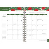 Interior page of the Old Farmer's Almanac planner showing the December page with full calendar, space for notes on the side, and charming red berry illustration at the top of the pages