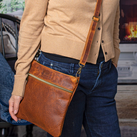 Ellis River Crossbody Bag in Bison Leather