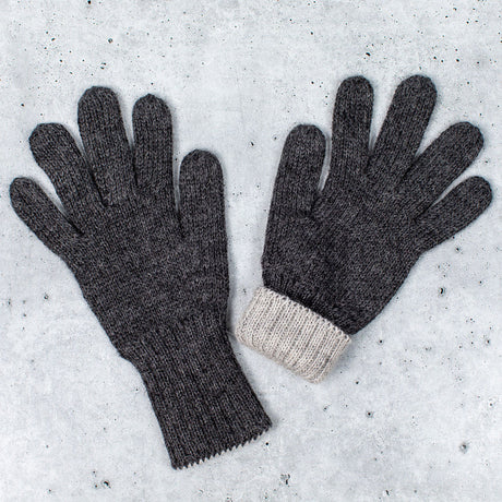 Gray & Silver Reversible Alpaca Gloves - Gray Side Shown