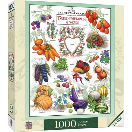 1000 piece jigsaw puzzle, Old Farmer's Almanac, Fruits, Vegetables and Herbs