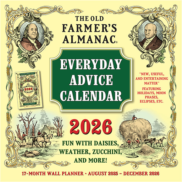 2026 Old Farmer's Almanac Everyday Advice Calendar with vintage design elements.