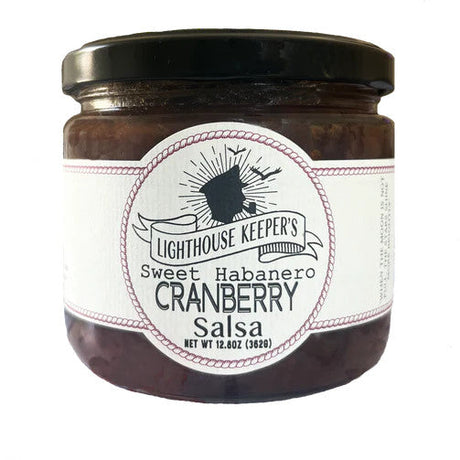 a jar of sweet habanero cranberry salsa