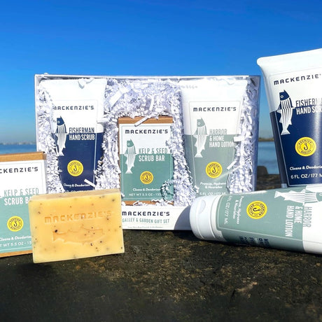 a lineup of the Garden & Galley Gift Set products