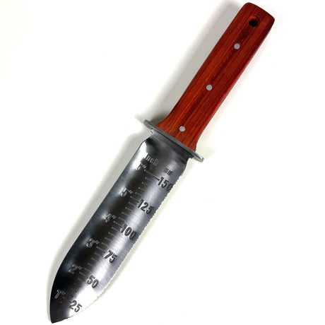 12.25" Hori Hori Japanese Gardening Knife with 7" Blade, Full Tang, Rosewood Handle
