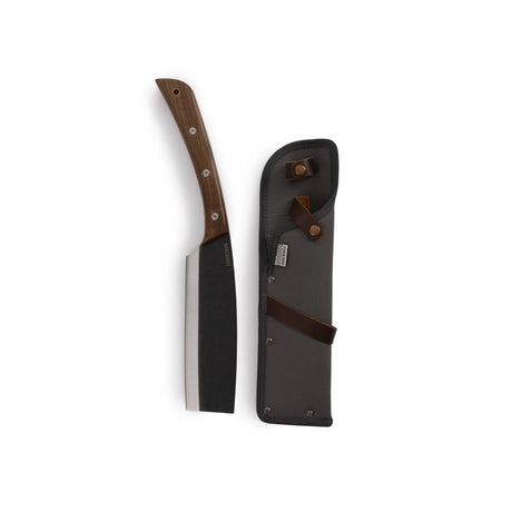 the japanese nata hatchet alongside its protective belt worn sheath