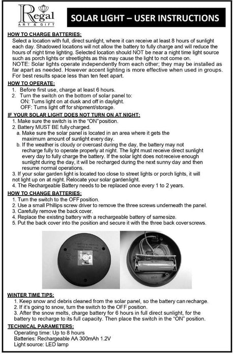 the instruction page for replacing the lantern battery