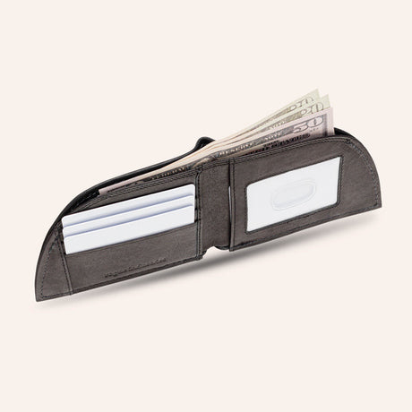 American Bison Leather Front Pocket Wallet (black)