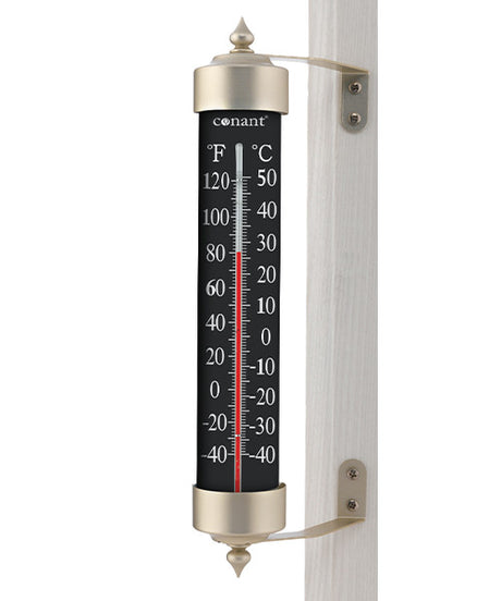 Grande View 12" Thermometer - Satin Nickel (high contrast black)