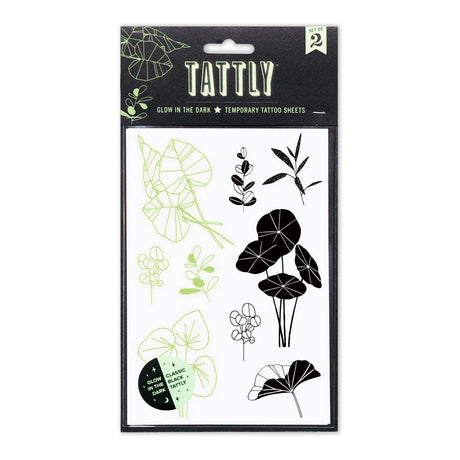 Glowing Garden Temporary Tattoo Sheet (Glow-in-the-Dark) in its package