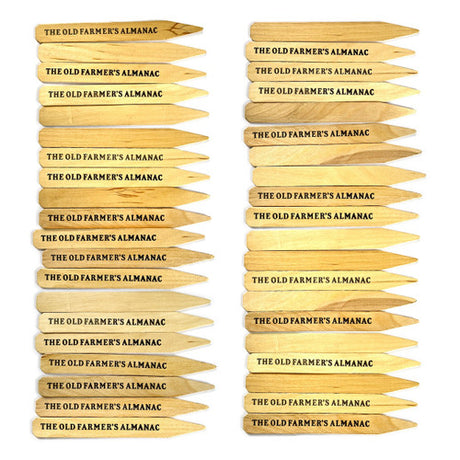 The Old Farmer's Almanac Wooden Garden Plant Markers (40 Pack)