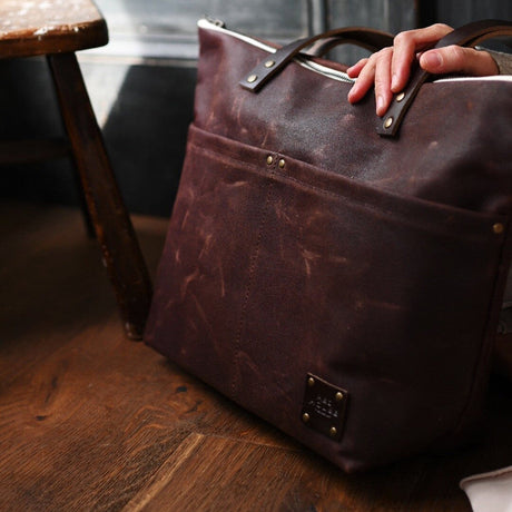 The Medium Zip Tote - Waxed Canvas Bag