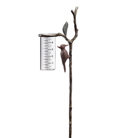Woodpecker Wide Mouthed Rain Gauge Garden Stake